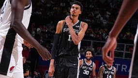 Victor Wembanyama lors de sa deuxième rencontre de Summer League avec les San Antonio Spurs le 10/07/2023
