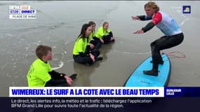 Wimereux: le surf a la cote avec le beau temps