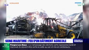 Seine-Maritime: un bâtiment agricole ravagé par les flammes à Saint-Saire