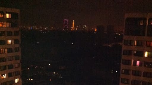 Paris durant la coupure d'électricité, ce jeudi vers 22h30