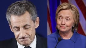Nicolas Sarkozy lorsqu'il a reconnu sa défaite à la primaire le 20 novembre et Hillary Clinton le 16 novembre lors de sa première apparition après son échec à l'élection présidentielle américaine