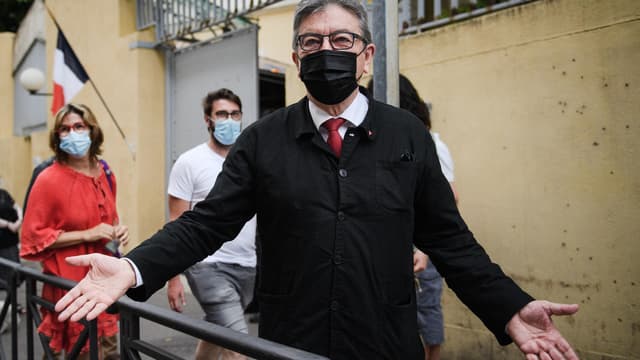 Jean-Luc Mélenchon à Marseille lors du premier tour des élections régionales, le 20 juin 2021.