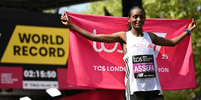 L'Éthiopienne Tigst Assefa à Londres, le 27 avril 2025