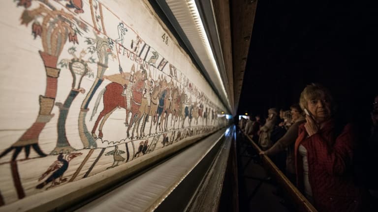 La tapisserie de Bayeux, le 13 septembre 2019, à Bayeux dans le Calvados