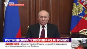 Vladimir Poutine estime "qu'il est nécessaire de reconnaître  l'indépendance des deux Républiques populaires du Donbass"
