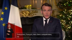 Emmanuel Macron au palais de l'Élysée ce mercredi 31 décembre 2025.