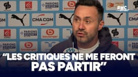 OM : "Les critiques ne me donneront pas envie de partir" insiste De Zerbi