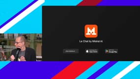 Anthony Morel présentant Le Chat au sommet de l'IA à Paris le 10 février 2025