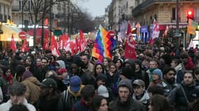Plusieurs centaines de personnes mobilisées contre la loi immigration le 22 décembre à Paris.