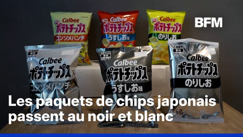 La guerre au Moyen-Orient fait passer les paquets de chips japonais au noir et blanc