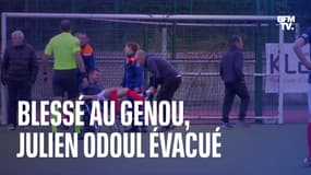 Blessé au genou lors du match de foot des députés, Julien Odoul évacué par les secouristes