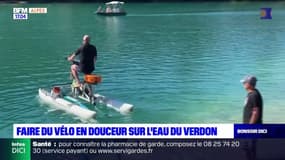 Esparron-de-Verdon: un vélo solaire pour se déplacer sur l'eau