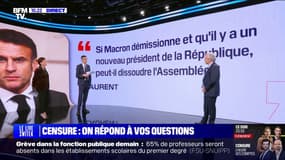 Si Emmanuel Macron démissionne, le nouveau président peut-il dissoudre l'Assemblée? BFMTV répond à vos questions sur la motion de censure