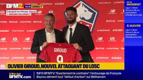 Le nouvel attaquant de Lille, Olivier Giroud, officiellement présenté par le club