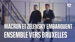 Emmanuel Macron et Volodymyr Zelensky embarquent dans le même avion en direction de Bruxelles