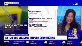 Covid-19: 25.000 doses de vaccins en plus ce week-end en Île-de-France
