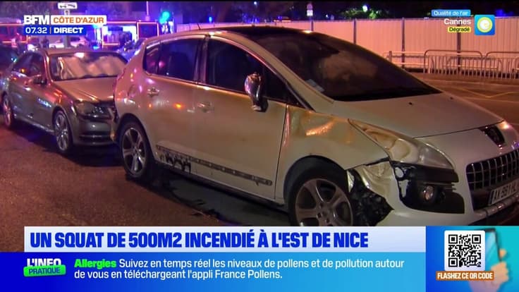 Nice : un squat de 500m² incendié à l'est de la ville, les riverains réagissent