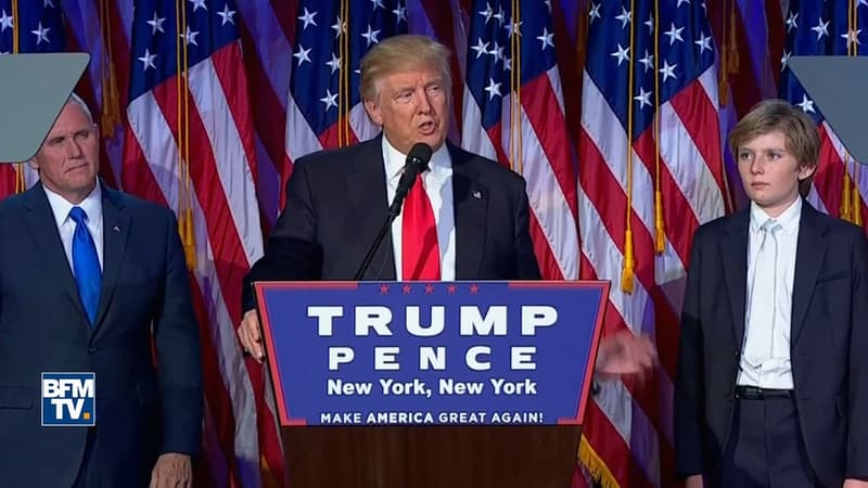 Donald Trump lors de son premier discours, le 9 novembre 2016