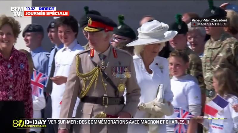 Débarquement: le roi Charles III et la reine Camilla sont arrivés à Ver-sur-Mer