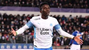 Bamba Dieng lors de Strasbourg-OM en L1, le 12 décembre 2021