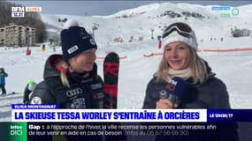 La championne Tessa Worley s'entraîne sur les pistes d'Orcières Merlette
