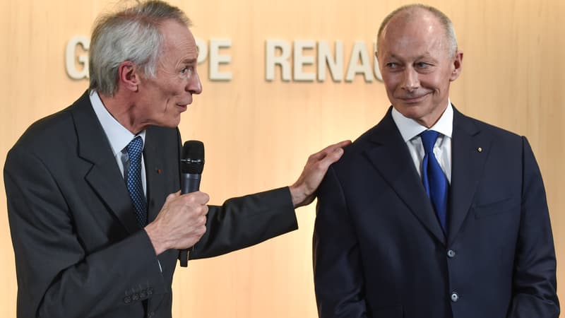 Jean-Dominique Senard et Thierry Bolloré, président et directeur général de Renault.