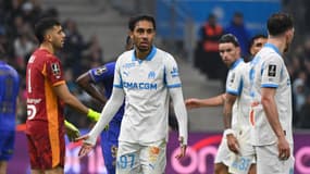 Pierre-Emerick Aubameyang dans l'incompréhension lors du match OM-Monaco en Ligue 1, le 14 décembre 2025