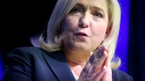 Marine Le Pen en meeting à Saint-Martin-Lacaussade en Gironde le 25 mars 2022 