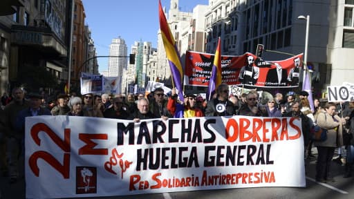 Ils étaient des milliers dans les rues de Madrid pour dire "non" à l'austérité et à la "répression citoyenne"