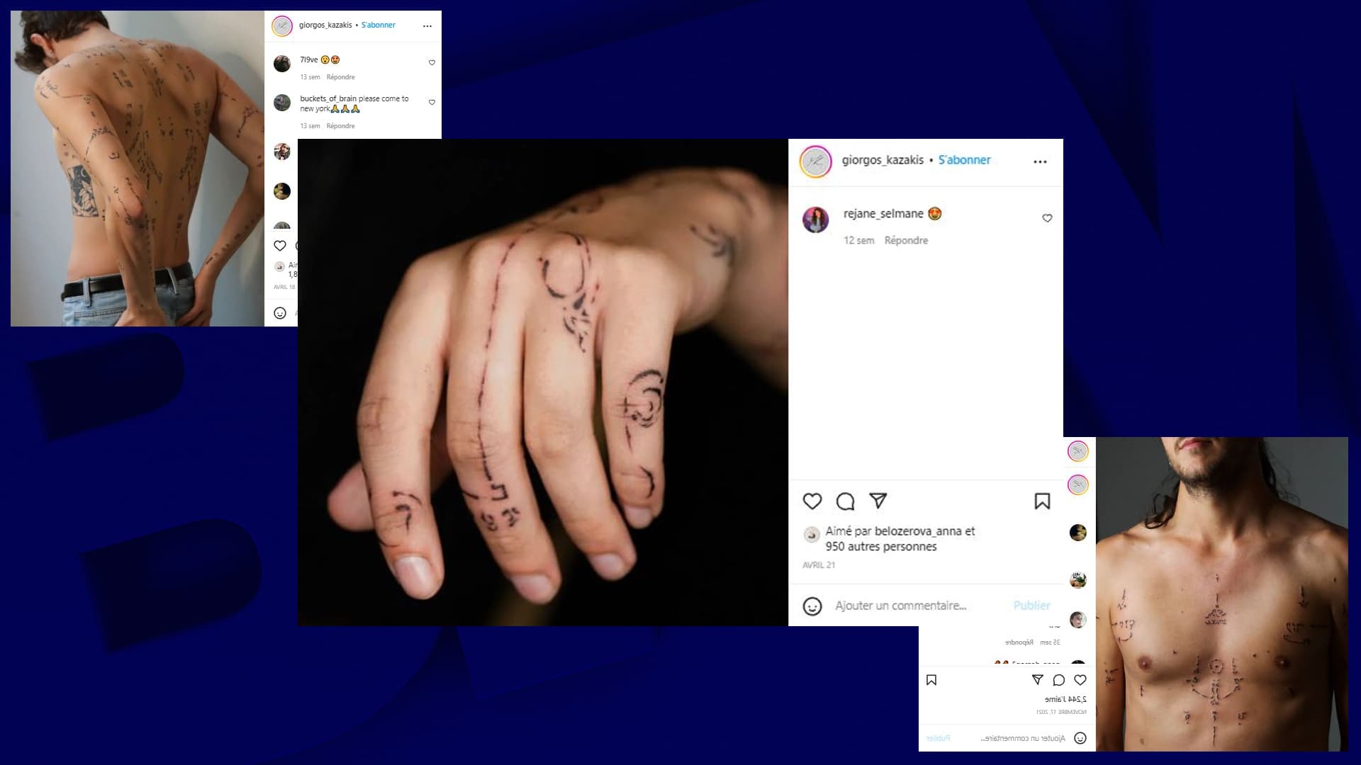 Montage réalisé à partir de capture d'écran du compte Instagram de Giorgos Kazakis