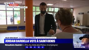 Second tour des régionales: Jordan Bardella vote dans une école de Saint-Denis