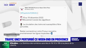 Trafic SNCF perturbé ce week-end en Provence