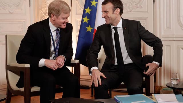 David Scott Taylor, patron de Procter and Gamble avec Emmanuel Macron, ce 21 janvier, à Versailles.