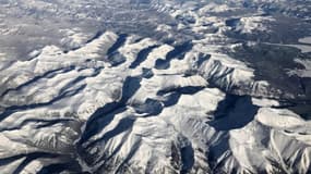 Vue aérienne des montagnes Rocheuses dans l'Etat du Colorado, le 27 janvier 2017