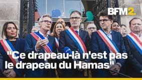 Le drapeau palestinien hissé sur la mairie de Saint-Denis en présence d'élus socialistes