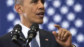 Le président américain Barack Obama fait un discours sur le système financier à Birmingham, Alabama, le 26 mars 2015