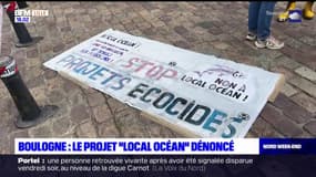 Boulogne-sur-Mer: une manifestation d'Extinction Rébellion contre le projet "Local Océan"