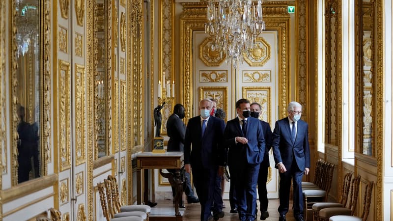 Emmanuel Macron ce jeudi lors de l'inauguration de l'Hôtel de la Marine à Paris