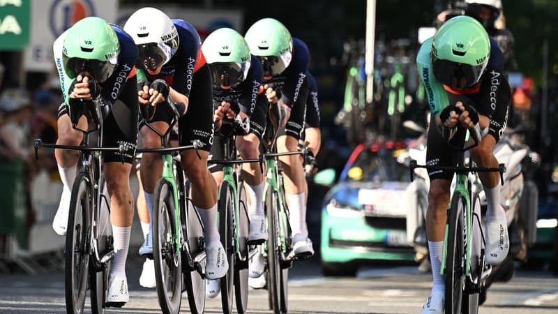 L equipe Decathlon CMA CGM lors du contre la montre par equipes etape 1 du Tour de France 2026 le 4 juillet 2026 2317749
