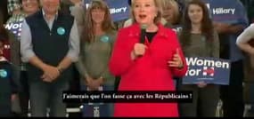 Hillary Clinton aboie en plein meeting