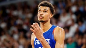 Victor Wembanyama avec l'équipe de France le 19 juillet 2024