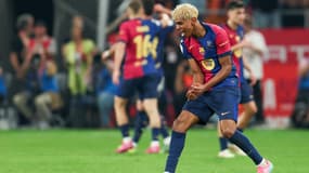 La joie de Lamine Yamal, le prodige du FC Barcelone, en finale de Coupe du roi, 26 avril 2025