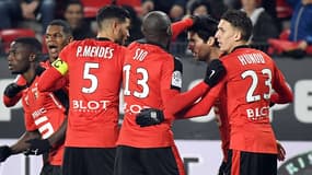 La joie des Rennais après le but de Gourcuff