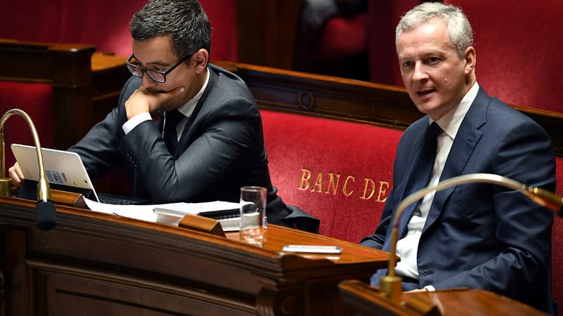 Bruno Le Maire et Gérald Darmanin le 24 octobre 2017.