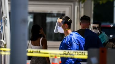 Un centre de test à Miami Beach, le 24 juin 2020 en Floride
