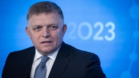 Robert Fico, leader du Smer - SD, pendant un débat TV à Bratislava, en Slovaquie