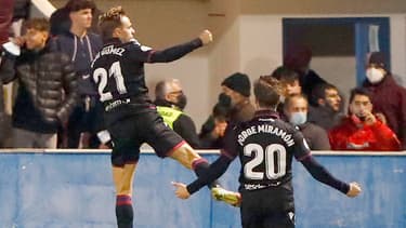 Les joueurs de Levante célèbrent un but lors de la Coupe du Roi en décembre 2021