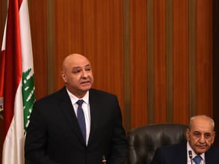 Joseph Aoun au parlement libanais le 9 janvier 2025