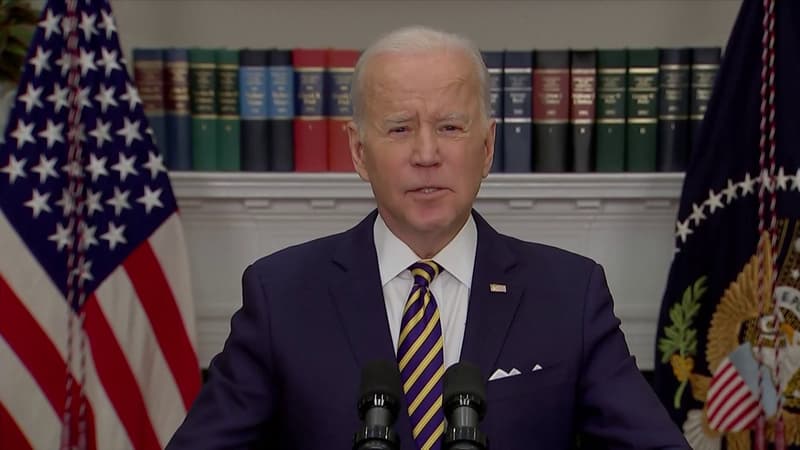 Joe Biden annonce l'interdiction d'importation du pétrole russe.