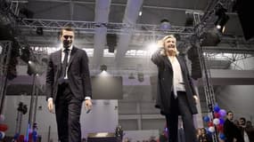 Jordan Bardella et Marine Le Pen le 1er mai 2023 au Havre
